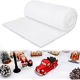 3x8FT Thick Fluffy Snow Blanket for Christmas Village Winter Scene Decor | Polyester Fabric Christmas Snow Blanket Thickness Cut-to-Fit Fake Snow Blanket Quick-Fluff Xmas Tree Base Cover Backdrop