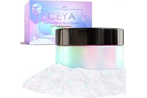 Ceya Interference Mica Powder, 1.8oz/ 50g Ghost Aqua Chrome Nail Powder, Cosmetic Grade Pearlescent Effect Color Shift Pigment for Epoxy Resin, Makeup, Nail Polish, Soap Dye, Candle Making, Slime