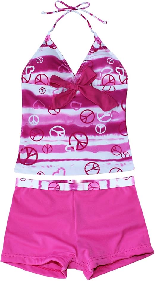 inhzoy inhzoy Kinder Mädchen Neckholder 2 Stück Tankini Bademode Crop