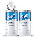 Scott 24 Hour Sanitizing Wipes – Multi-Surface Cleaning & Disinfecting, Continuous Sanitization for 24 Hours – (54478), 2 Can