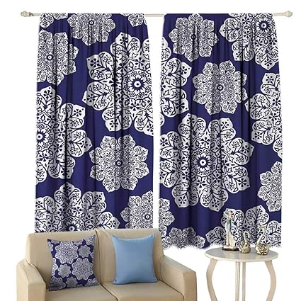 Amazon Com Fengruiyanjing Navy Blue Room Darkening Wide Curtains