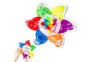 Color Sorting Toy for Toddlers & Kids, 6 Colors Flower Shape Fine Motor Skills Game Calm Down Fidget Travel Toy for Boys Girl