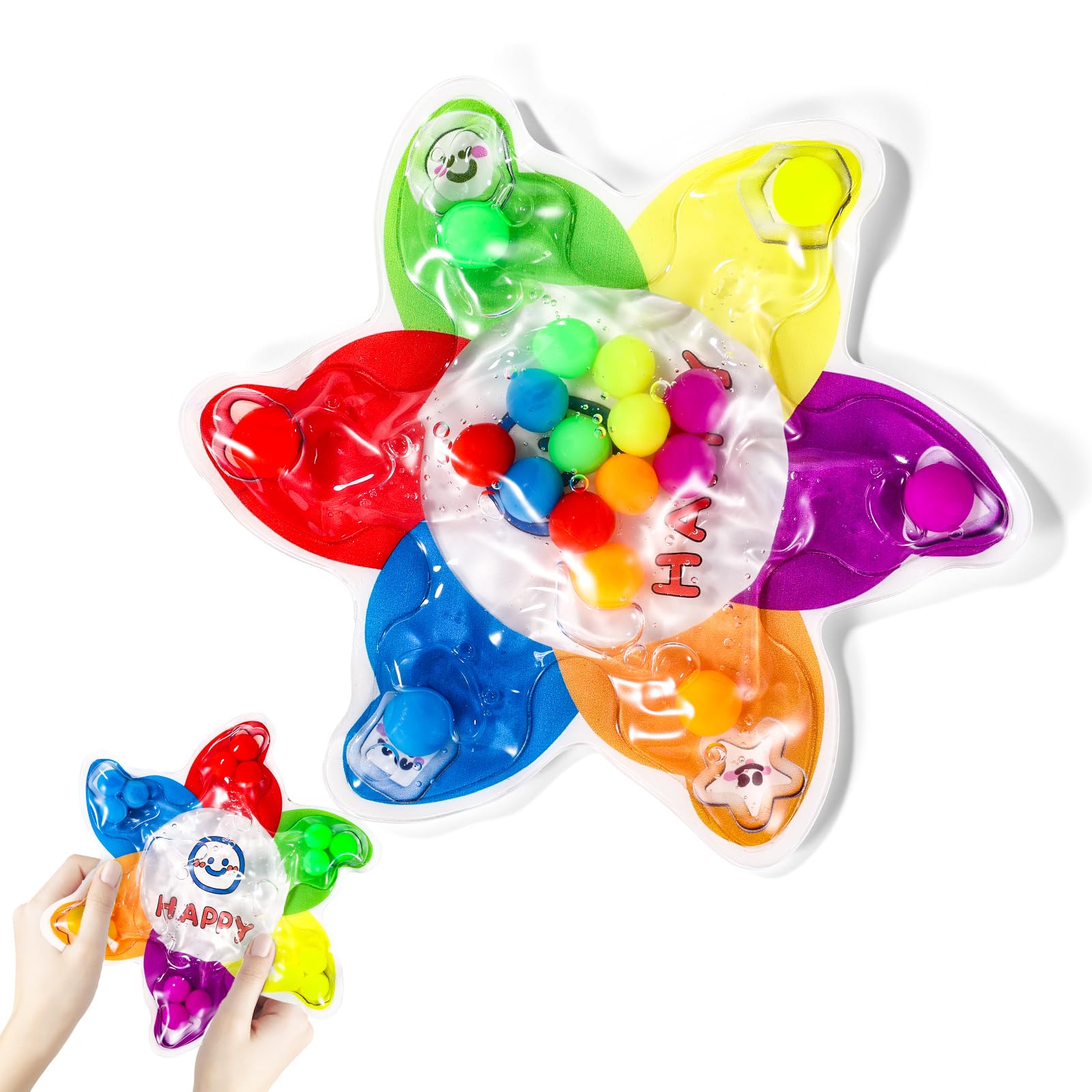 lasuroa Color Sorting Toy for Toddlers & Kids, 6 Colors Flower Shape Fine Motor Skills Game Calm Down Fidget Travel Toy for Boys Girls Gift