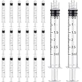 TecUnite 20 Pack Syringe, Plastic Curved Syringes for Epoxy Resin, Craft, Feeding Pets Animals, Oil or Glue Applicator