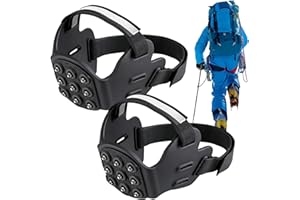 1-Pair Lightweight 9 Tooth Grippers, Shoe Spikes,Hiking Spikes Ice Traction for Shoes | for Walking Mountaineering Fishing Ou