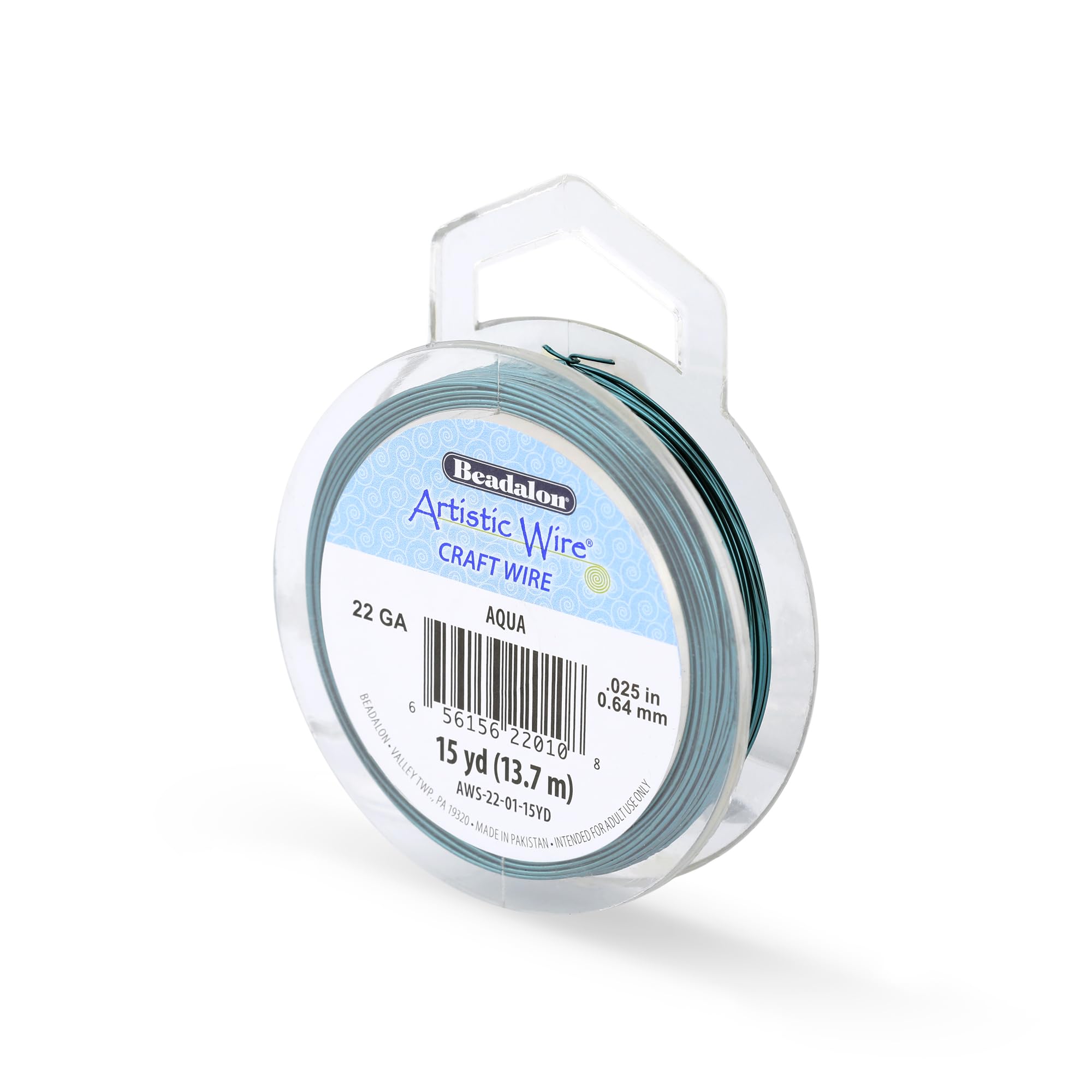 Beadalon 15-Yards Artistic 22-Gauge Wire, Aqua