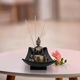 BELLE VOUS Sitting Buddha Candle & Incense Holder with Zen Tray view 5