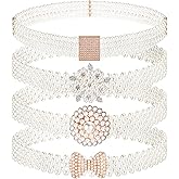 4 Pack Wedding Pearl Belt for Women Dress Rhinestone Bridal Belt Crystal Beaded Waistband Elastic Jeweled Wedding Waist Sash Accessories for Women Bride Bridesmaid Gown Birthday Party Prom Gifts