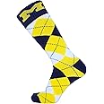 Donegal Bay Michigan Wolverines Men's Argyle Dress Socks, Blue/Maize/White, One Size, NCAA Officially Licensed - DB Fan Gear