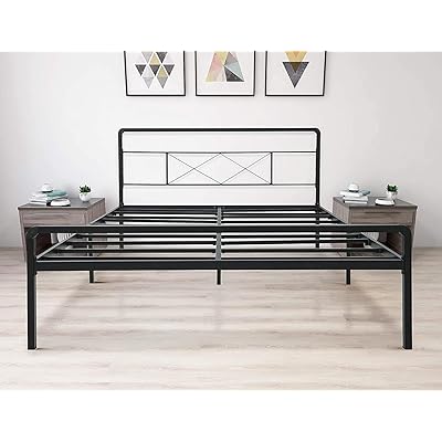 Buy Zizin Queen Metal Platform Bed Frame With Headboard And Footboard Heavy Duty Steel Slat Support Mattress Foundation Easy Assembly Noise Free Anti Slip Online In Turkey B093l7hl3j
