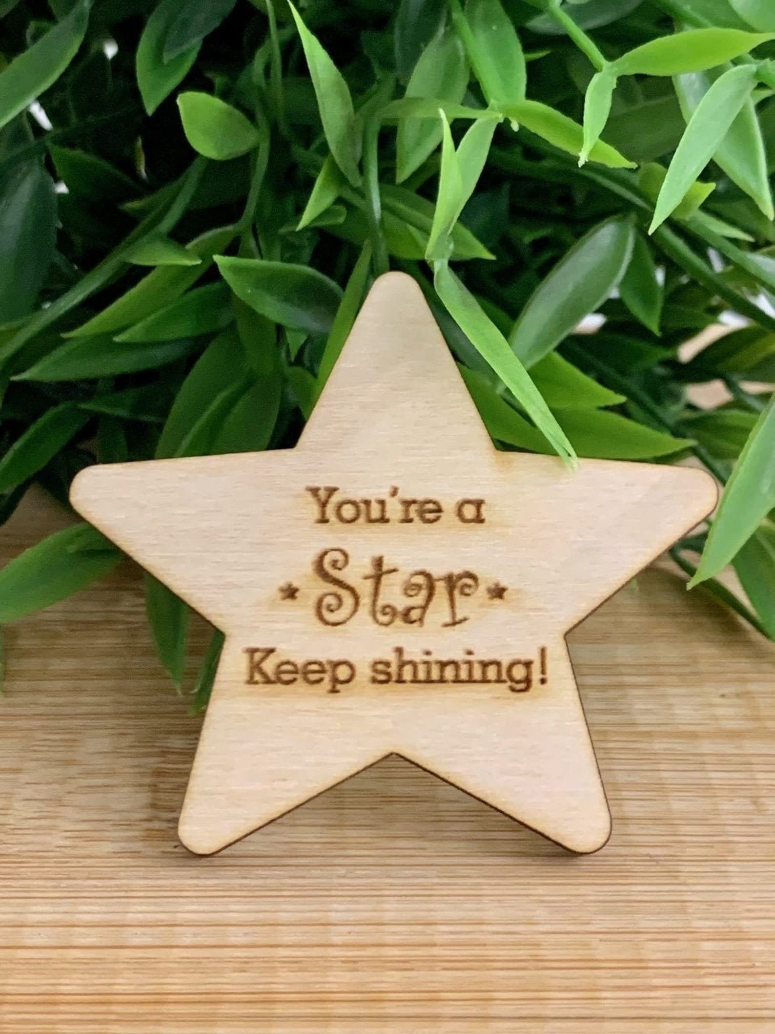 The Craft Place 30x Teacher pupil gift wooden - class end of term Star token favour, you're a star keep shining