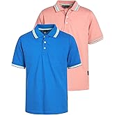Ben Sherman Boys Polo Shirt - 2 Pack Classic Fit Pique Polo - Collared Kids Boys Short Sleeve Uniform Shirts