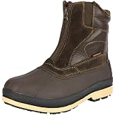NORTIV 8 Men's Insulated Waterproof Winter Snow Boots Warm Outdoor Boots for Cold Weather,Size 10.5W,Brown/Black,170410-W