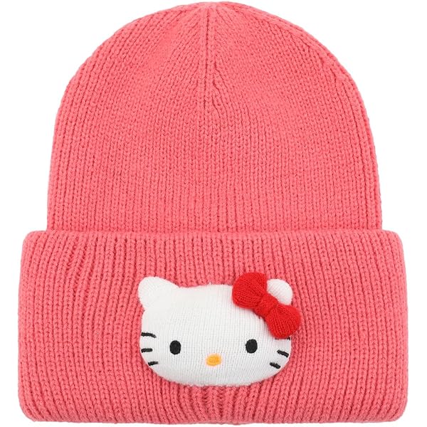My Melody Berretto Invernale 3D Con Testa In Peluche – Rosa, Morbido Acrilico, Taglia Unica – Licenza Ufficiale