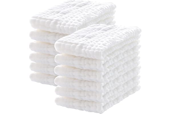 Lovely Care 12 Pack Muslin Burp Cloths