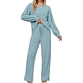 Blooming Jelly Womens Lounge Set Cute Long Sleeve Pajama Sets Casual 2 Piece Pj Outfit Fall Sleepwear Pockets