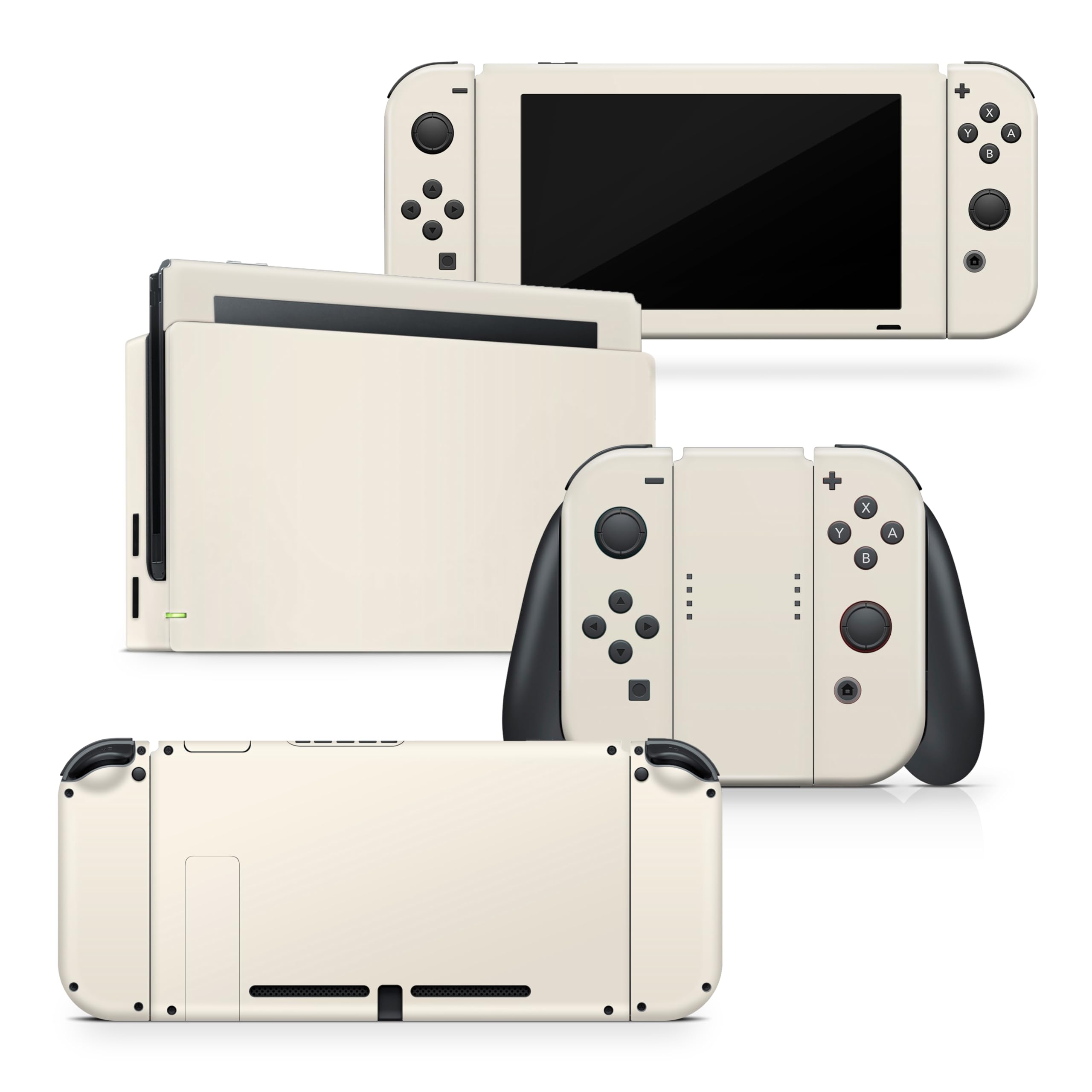Tacky Design Classic Solid Color Switch Skin Wrap Cover, Cream Skin for Nintendo Switch, Premium Vinyl 3M Full Wrap Decal (Cream, Nintendo Switch (2017))