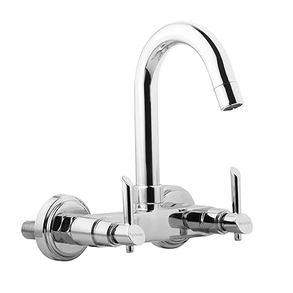 Hindware F110020CP Sink Mixer with Swivel Spout (Wall Mounted) (Immacula) with Chrome Finish