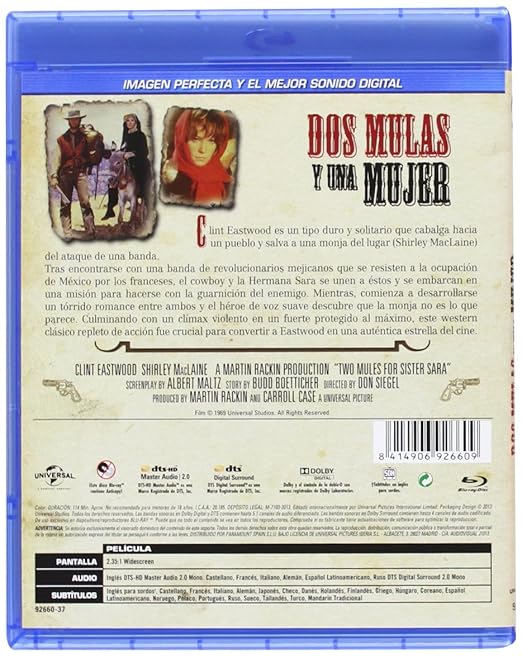 Dos Mulas Y Una Mujer Blu Ray Amazon Es Clint Eastwood Shirley Maclaine Manolo Fabregas Alberton Morin Armando Silvestre Don Siegel Clint Eastwood Shirley Maclaine Carroll Case Martin Rackin Cine Y Series Tv