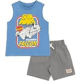 STAR WARS Millennium Falcon Tank Top and Shorts Outfit Set Toddler to Big Kid Sizes (4T - 18-20)
