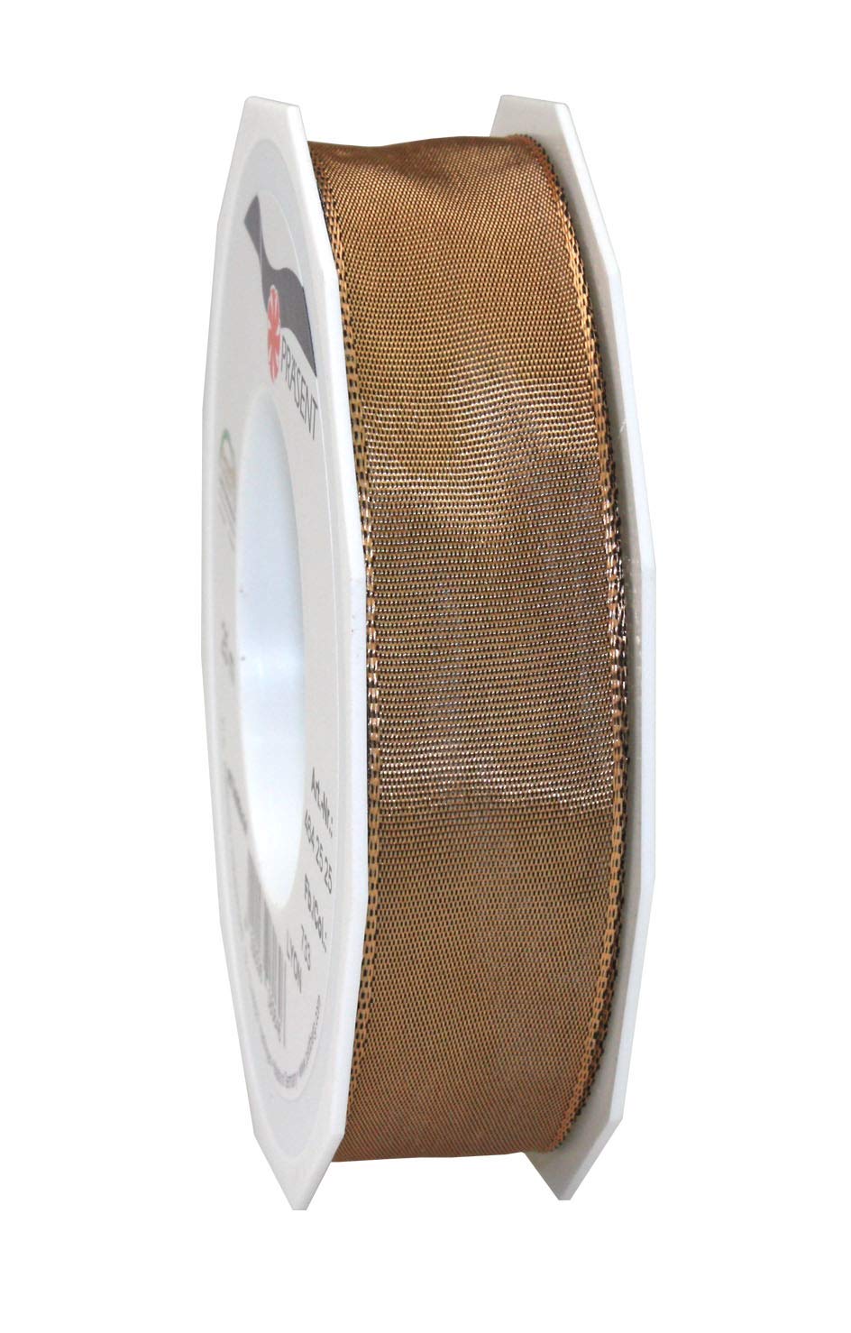 Präsent - Lyon Wired Taffeta Ribbon Machiato 25 mm Width, 25 m Length — image 1