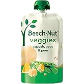 Beech-Nut Baby Food Pouch, Squash Peas Pears, Stage 2, 12 Pouches | Real Fruit &amp; Veggies Baby Food Pouches, No Artificial Colors, Flavors or Preservatives, No Added Sweeteners, Non-GMO