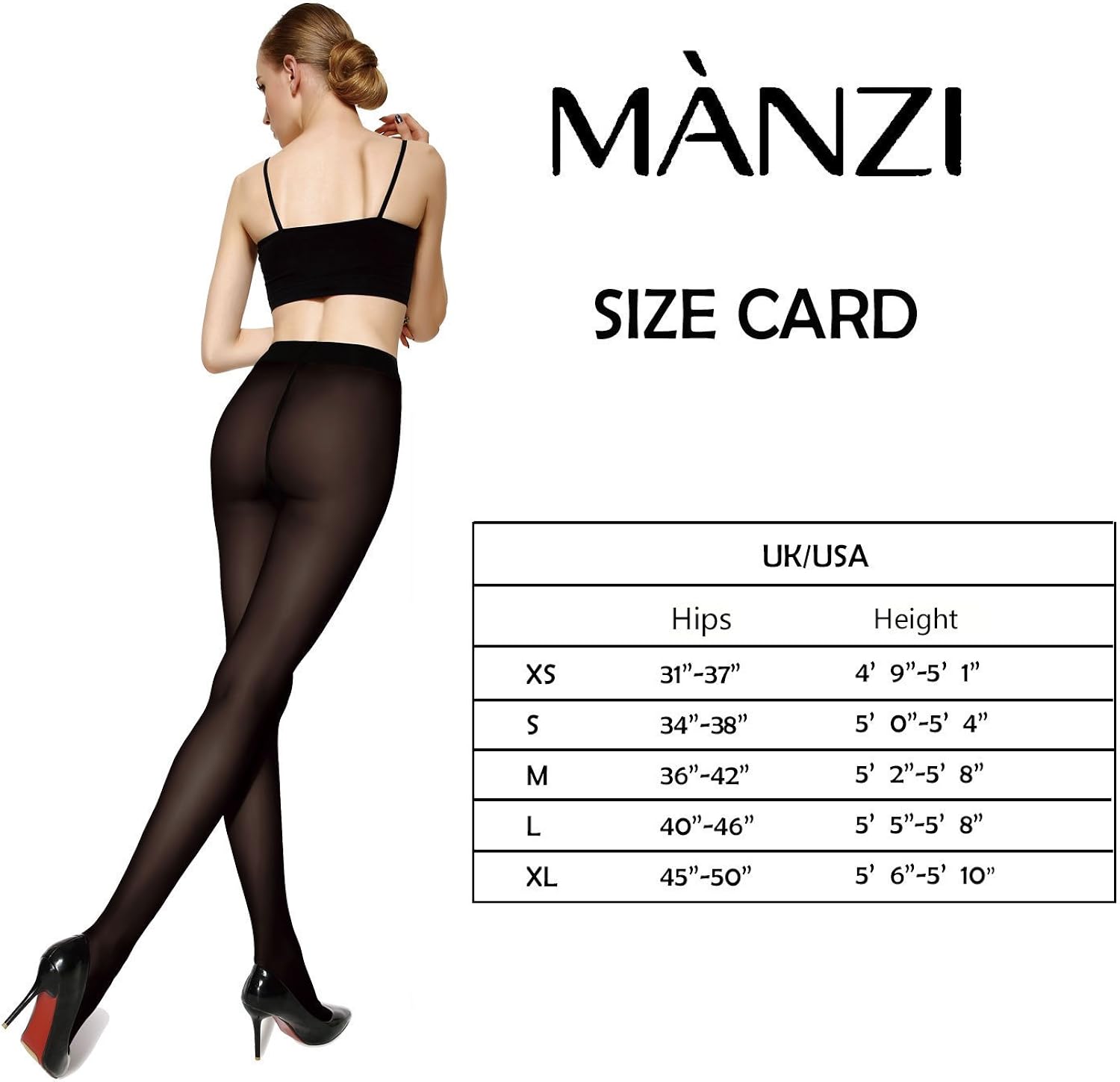 MANZI Run Resistant Control Top Panty Hose Opaque Tights at  Women’s Clothing store