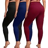 VALANDY Creamlush 3 Pack Plus Size Leggings for Women-High Waisted Soft Stretchy Yoga Pants,L-5XL