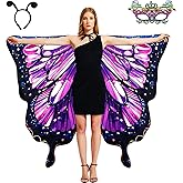 Double-Sided Printing Butterfly Costume for Women, Adult Butterfly Wings for Woman, Halloween Costume Fairy Wing Cape