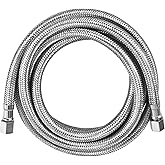 UPGRADE Ice Maker Water Connector Line by Beaquicy - 6 FT (72-Inch) Stainless Steel Braided Hoses with 1/4-in Compression x 1