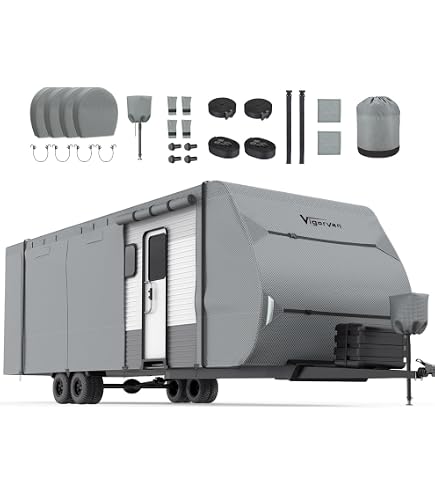 thumbnail image 2 of ANTUKO Waterproof RV Cover 20'-22' - 4-Ply Protection, Anti-UV Dust, Gray 2 of 6