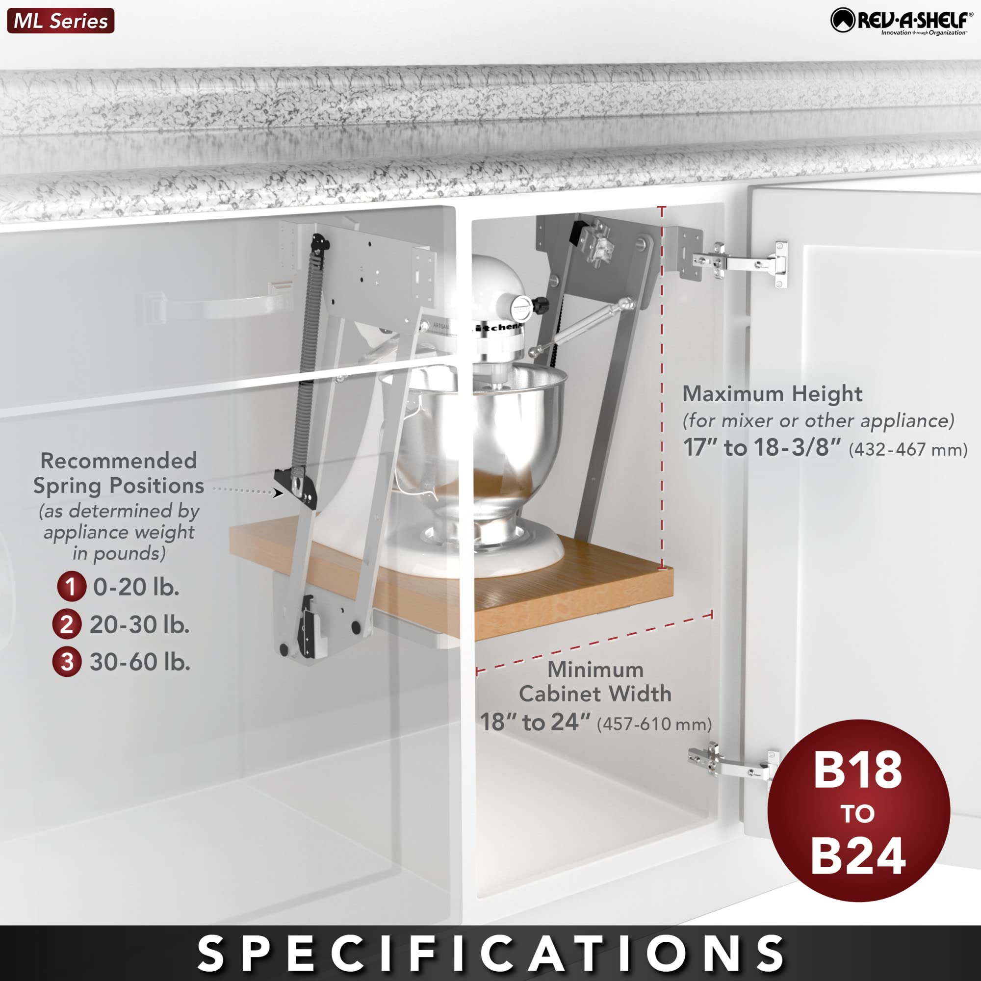 Rev-A-Shelf Heavy-Duty Appliance Lift