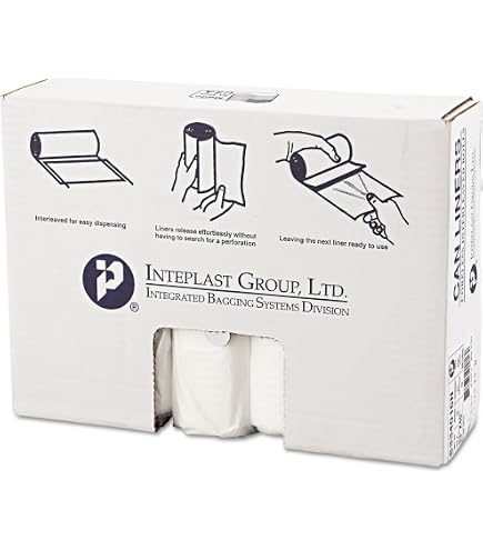Inteplast 23 Gallon Trash Bags - 13 Mic Thickness, 250 Count Commercial Grade Liners