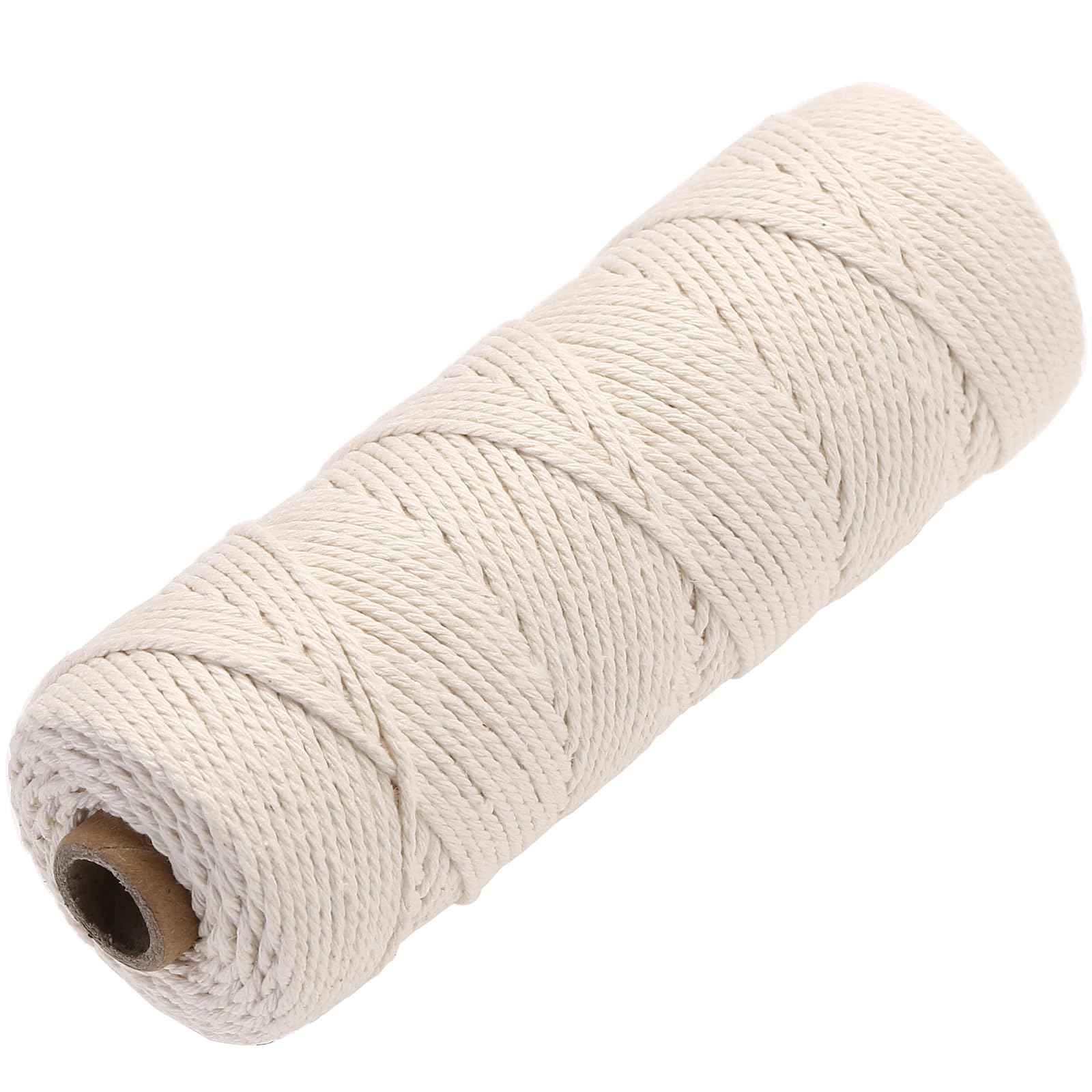 GOHOF Macrame Cord 2mm x 100m Premium Cotton Rope, 4 Strand Twisted Soft for Macrame Art, String Without Chemicals (Beige)