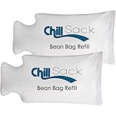 Chill Sack EPS Bead Refill Only, Bean Bag Bean Foam Filling Replacement with EZ Pour Zipper Spout, Refill for Bean Chairs, Pool Floats, Cushions, and More, 100L - 2Pk, White