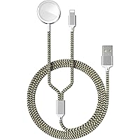 HUAGE Watch Charger, 2-in-1 Magnetic Wireless Charger for iWatch and for iPhone,Black and Gold Nylon Braided Charging…