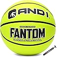 AND1 Fantom Rubber Basketball: Official Regulation Size 7 (29.5 inches) Rubber Basketball - Deep Channel Construction Streetball, Made for Indoor Outdoor Basketball Games