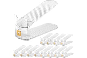 Vzpinko Clear Shoe Slot Organizers 12PACK Shoe Stacker Rack Organizer for Closet Adjustable Shoes Holders Space Saver Zapateras Organizers