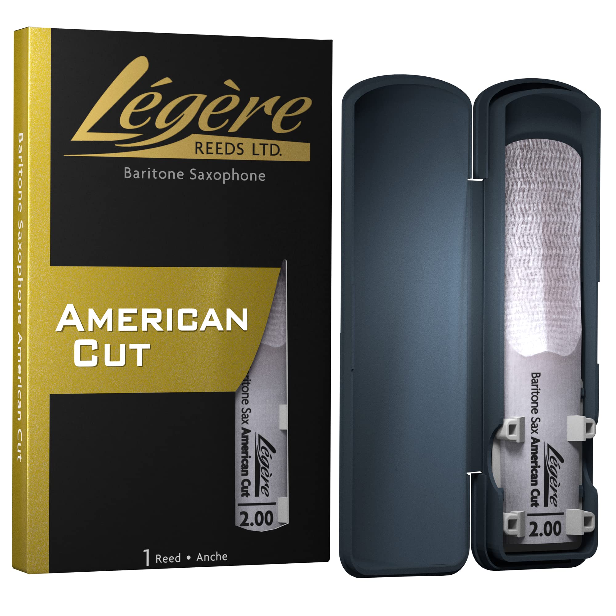 Légère Reeds - Baritone Saxophone Reed, American Cut, Strength 2.00 (BSA2.00) - Premium Synthetic Woodwind Reed