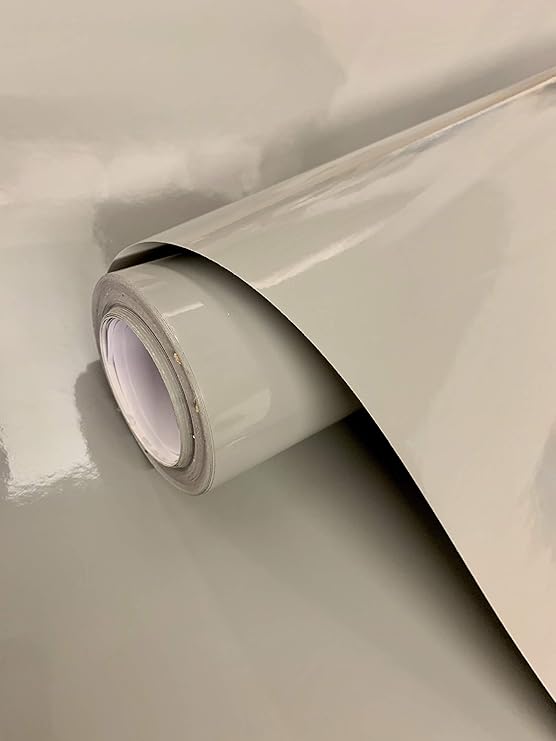 vgoltd Self Adhesive Sticky Back high Gloss White Black Grey Sign Vinyl Craft Covering Contact