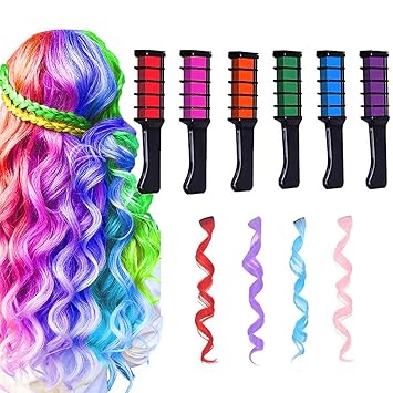 Amazon Com Hair Chalk Comb Set For Kids Girls Temporary Bright