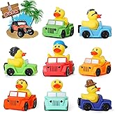 XY-WQ 8 Pack Rubber Duck for Jeeps Ducking - 3" Bulk Floater Duck for Kids - The Shape of a Vehicle - Baby Bath Toy Assortment - Party Favors, Birthdays, Bath Time, and More (8 Varieties)