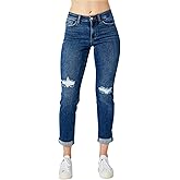 Judy Blue Women's Mid Rise Destroyed Slim Jeans