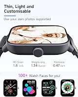 TOOBUR Smart Watch Men Women Alexa Call IP68 Waterproof 1.8" Heart Rate iOS view 7