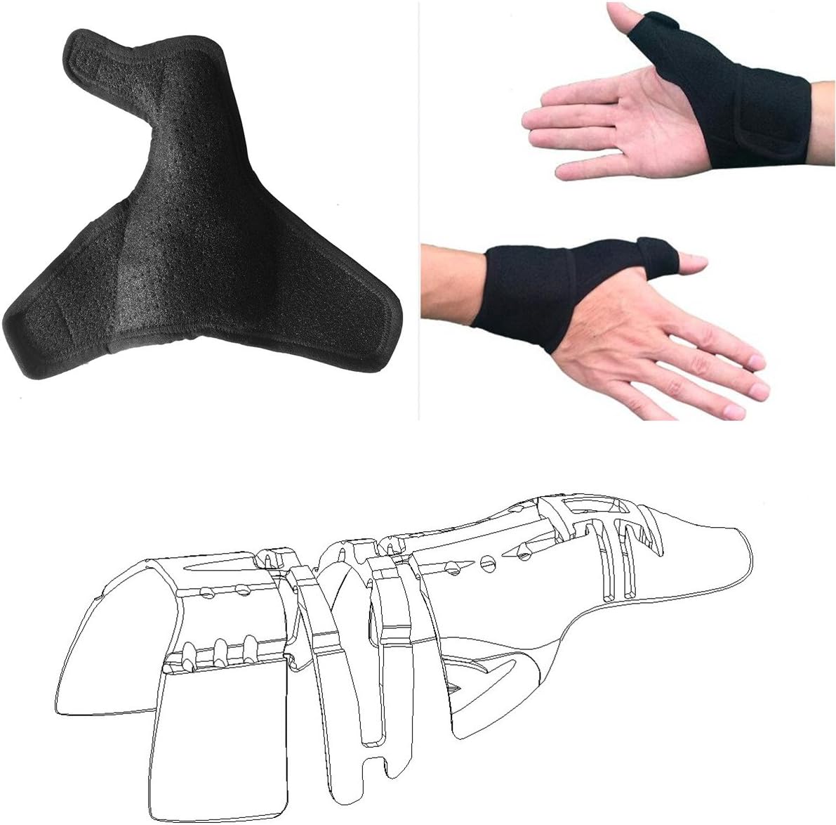 Thumb Splint Wraps & Wrist Brace Stabilizer (1 pcs,Unisex,Fits Left and Right Hand),3D Full Thumb Support Frame Protecion,Thumb Arthritis Pain Relief Brace
