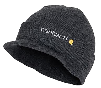 Carhartt Wintermütze mit Schirm - Grau CHA164CLH Strickmütze Hüte Beanie Mütze K CHA164CLH