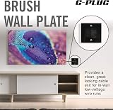 G-PLUG Cable Pass Through Wall Plate with Brush, Black, Single Gang view 3