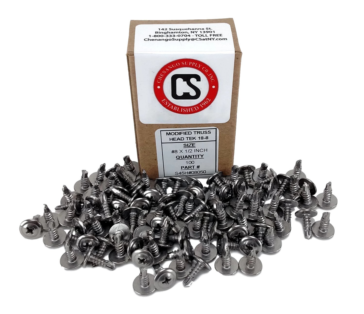 410 Stainless 8 x 1/2" Wafer Head Philips Self Drilling Sheet Metal