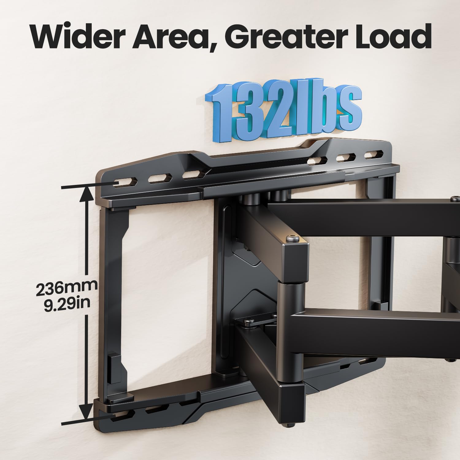 USX STAR UL Listed Full Motion TV Wall Mount Bracket for Most 37-86 inch TVs, Swivel Tilt Extension Level TV Mount, Max VESA 600x400mm, Holds up to 132lbs & 16