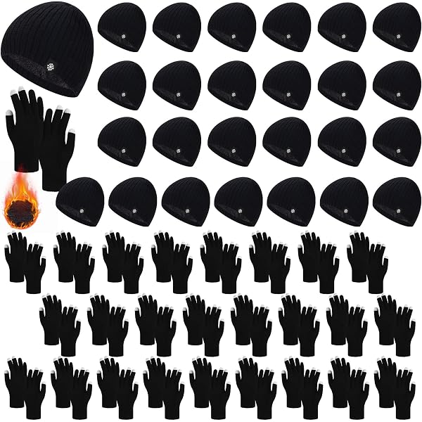 Beanies And Gloves Sets Yacht & Smith Winter Bulk Kit - 48 Piece Beanie, Glove, Scarf & Sock Sets For Donations Homeless Donation Kits